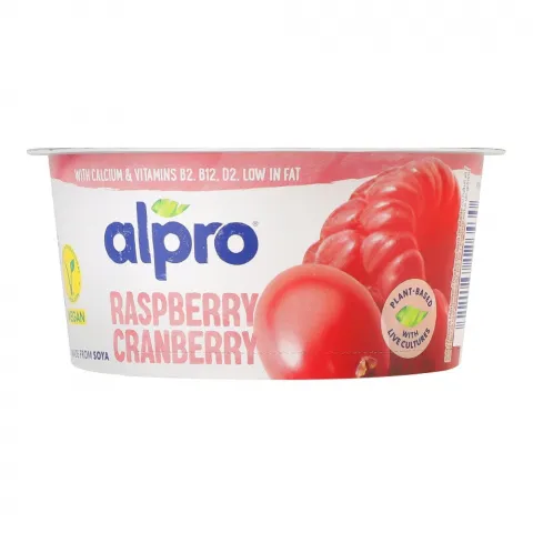 Йогурт Соєвий Алпро 150 г стак. Малина журавлина