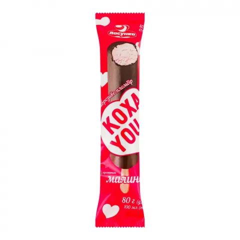 Морозиво Ласунка КОХАYOU 80 г ескімо з ароматом малини