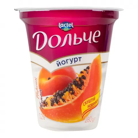 Йогурт Дольче 3,2 280 г стак. Персик-папая