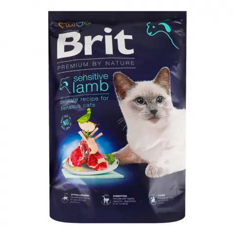 Корм д/котів Brit Premium by Nature 1,5 кг з чутливим травленням з ягням