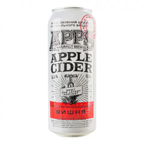 Напій сл./алк. Сидр APPS 0,5 л з/б Вишня