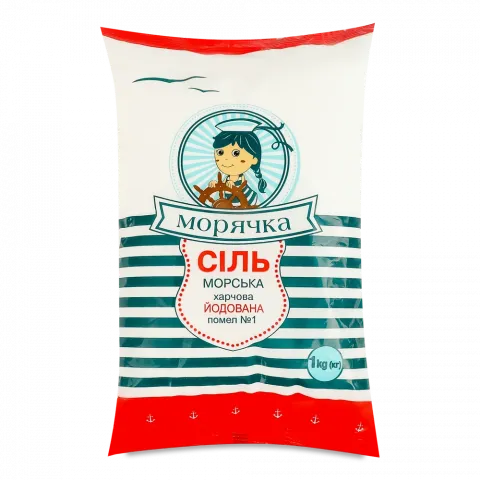 Сіль морська Морячка 1 кг натур. харч. йодов.