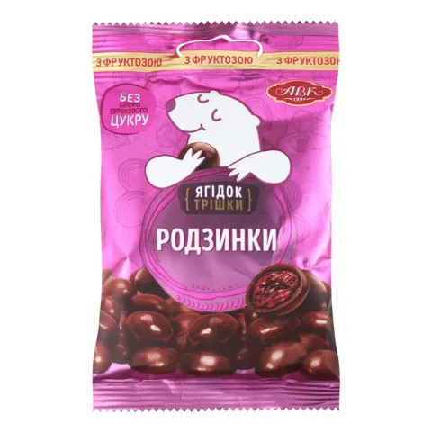 Драже АВК 75 г Родзинки у шоколаді з фруктозою