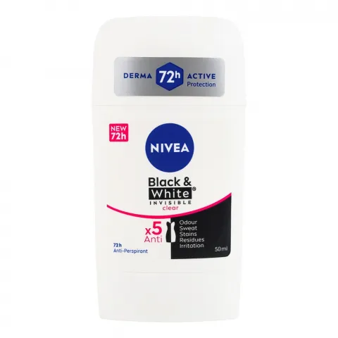 Дезодор Nivea 50 мл стік антиперспірант чорне та біле Невидимий Clear