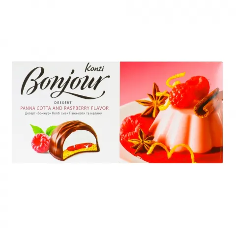 Десерт Конті Бонжур 232 г Пана-коті та малина