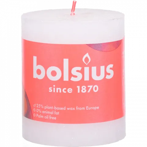 Свіча Bolsius 80/68 рустік Білий, 35 год., арт. 103668780302