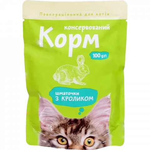 Корм д/котів Українська зірка 100 г пак. з кроликом