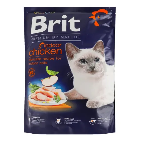 Корм д/котів Brit Premium by Nature 1,5 кг що мешкають у приміщенні з куркою