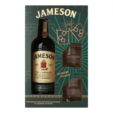 Віскі Jameson 0,7 л + 2 келихи 40