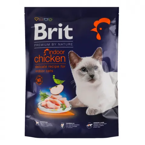 Корм д/котів Brit Premium by Nature 300 г що мешкають у приміщенні з куркою