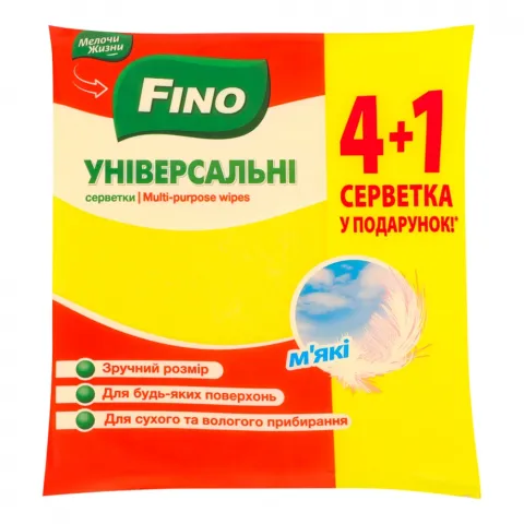 Серветки універсальні МЖ/FINO 4+1 шт. 1387/7371