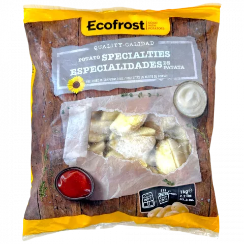 Картопля фрі Ecofrost 1кг дольки в шкірці (Бельгія)