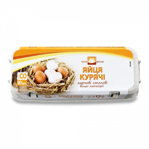 Яйця курячі Єврогруп (10 шт.) карт. С0