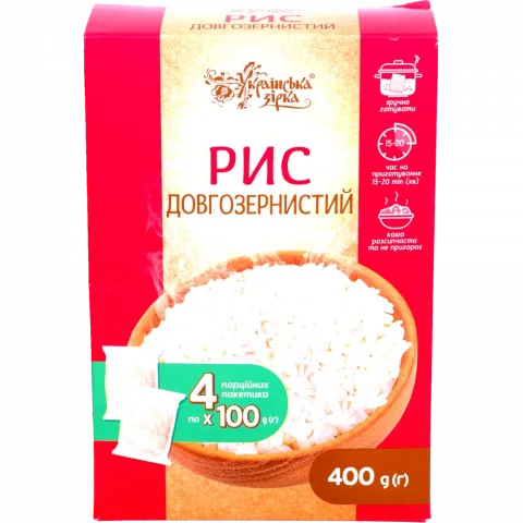 Рис Українська Зірка Довгозернистий 400 г вар./пак
