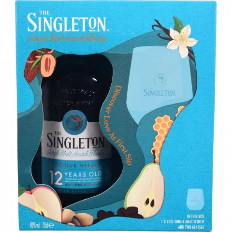 Набір Віскі Сінглтон оф Даффтаун 0,7 л 12 років + 2 стакани
