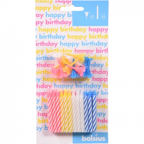 Свічі для торту Bolsius 24 шт. в асорт., арт. 103677273886