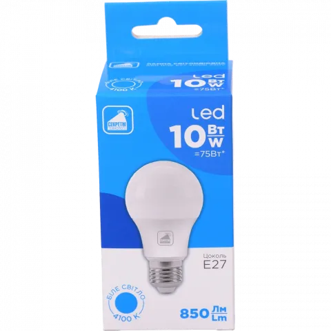 Лампа LED Секретні технології звичайна біла 10 Вт E27 NEW