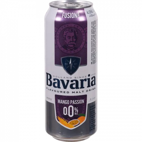 Пиво Баварія 0,5 л з/б б/алк. Манго-маракуя
