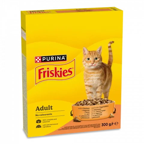 Корм д/котів Фріскіс 300 г сух. Курка, овочі
