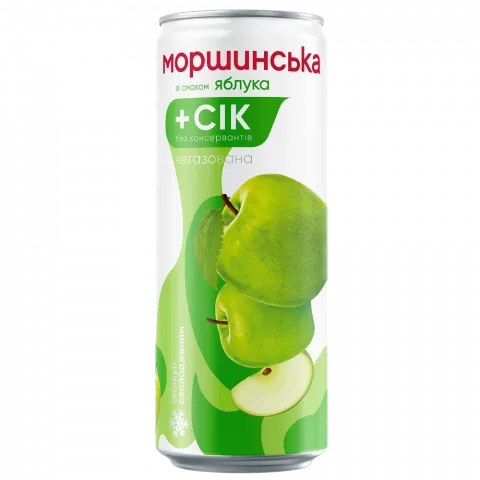 Вода Моршинська 0,33 л з/б б/газ. зі смаком яблука