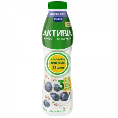 Біфідойогурт Активіа 1,2 500 г Чорниця-злаки