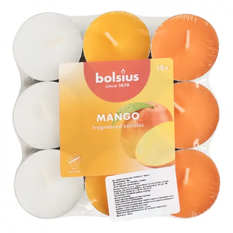 Свічки-таблетки Bolsius 3,5 г. 18 шт. True Scents, мангою арт. 101826983410
