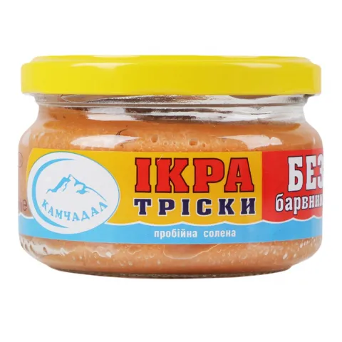 Ікра Тріски пробійна солена Камчадал 180 г скл.