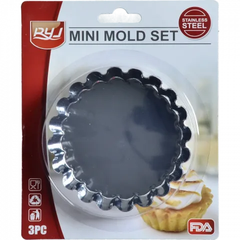 Форма для кексів мет. 3 шт. 10 см арт. AFY2204-4 И888