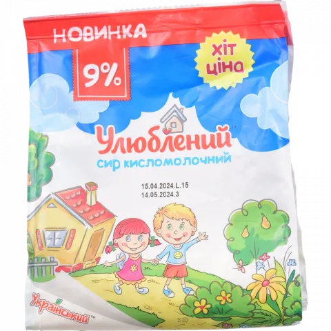 Сир кисломолоч. Улюблений 9 350 г