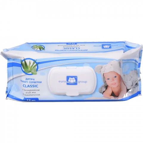 Серветки вологі Єврогруп дит. упак. 72 шт. Classic