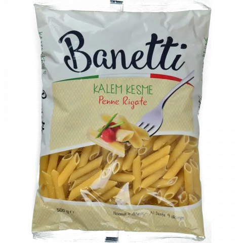Макарони Banetti 500 г Пенне рігате /пір`я рифлене (Туреччина)