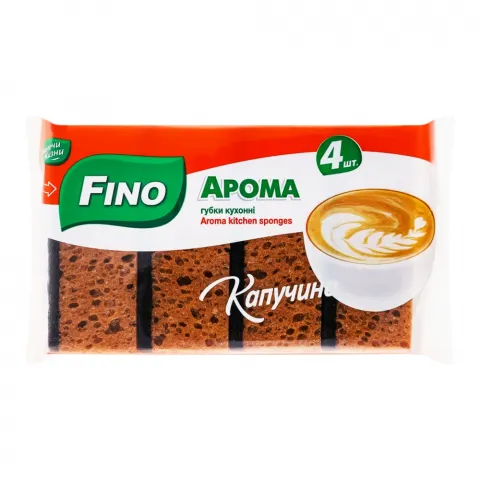 Губки кух. МЖ/FINO 4 шт. Спецефект Аромат Капучино 0389/0548