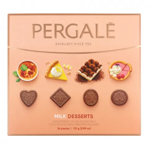 Цукерки PERGALE 113 г Асорті десертів в молоч. шок. (Литва)