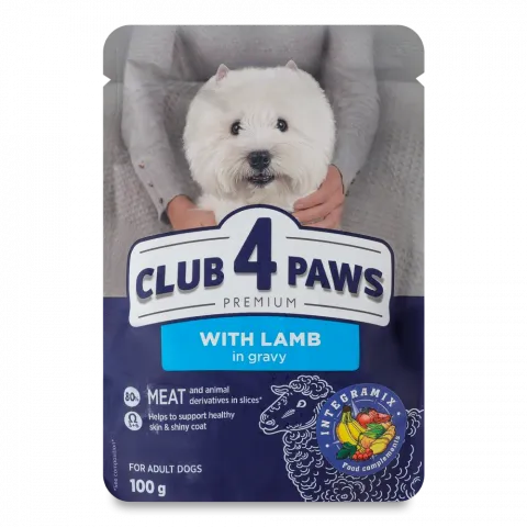 Корм д/собак Клуб 4 лапи 100 г малих і мініатюрних порід з ягням в соусі