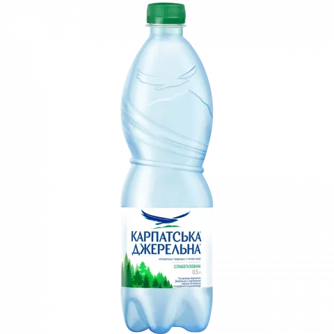 Вода Карпатська джерельна 0,5 л пл. сл./газ.