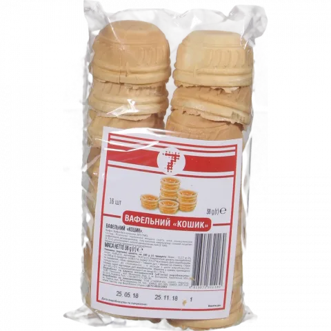 Тарталетки вафельні Кошик 7` 38 г`