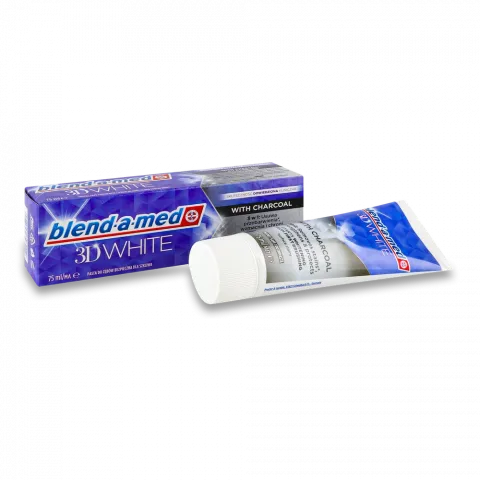 Зуб. паста B-a-M 75/100 мл 3D White Відбіл. та глибока чистка з Деревним вугіллям