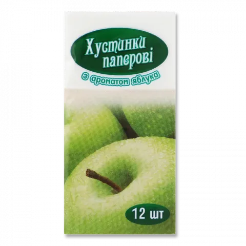 Хустинки нос. Субота 10/12 шт. з ароматом яблука