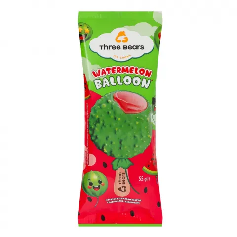 Морозиво Три Ведмеді 55 г Watermelon balloon глазур.