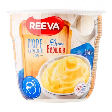 Пюре картопл. Reeva 40 г стак. зі смаком вершків