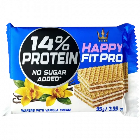 Вафлі FLIS 95 г FIT PRO без цукру протеїн 14 з ваніллю (Польща)