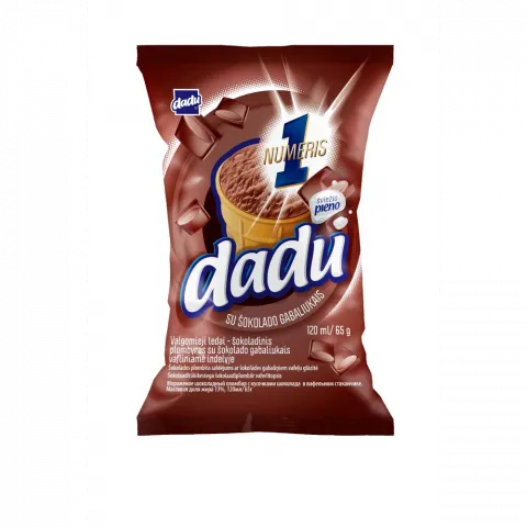 Морозиво DADU шок. з крихтою у стаканчику 65г И535 (Литва)