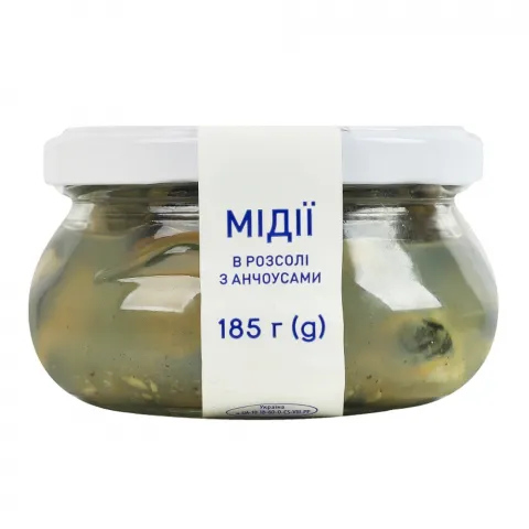 Мідії Norven 185 г скл. в розсолі з Анчоусами