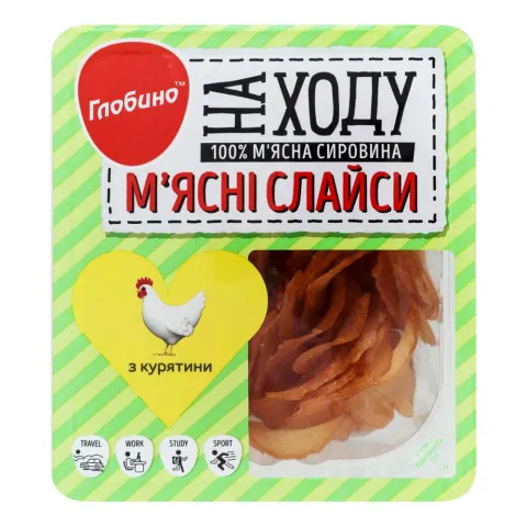 М`ясні слайси Глобино 50 г в/ґ с/к з курятини