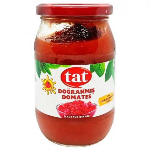 Конс.томати Tat нарізані кубиками 340г скл (Туреччина)