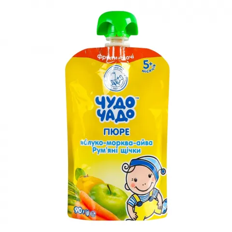 Пюре Чудо-Чадо 90 г д/пак ябл морк айва з цукр та віт. С
