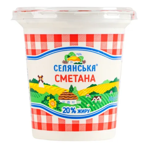 Сметана Селянська 20 300 г стак.