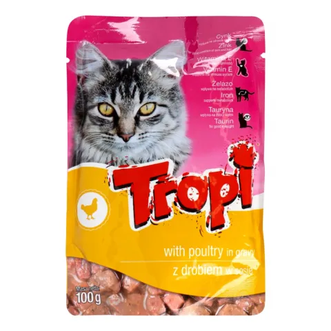 Корм д/котів TROPI 100 г пак. з куркою (Польща)И805