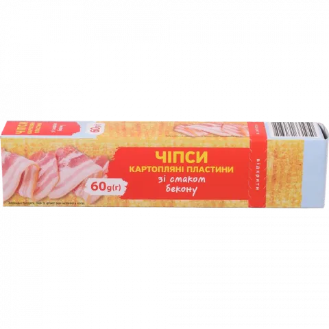Чипси Субота 60 г зі смаком бекону (кор.)