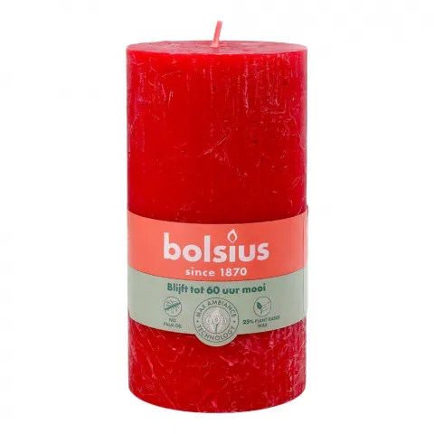 Свіча Bolsius 130/68 рустік Делікатний червоний, арт. 103668790341